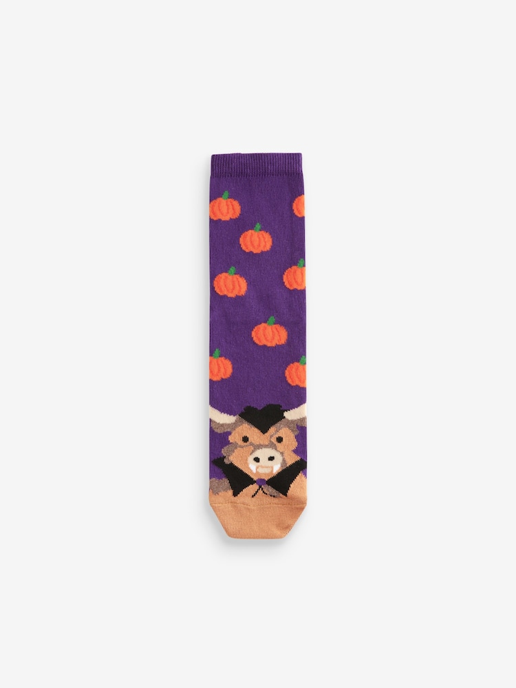 Hamish The Highland Cow Halloween Ankle Socks 4 Pack - Image 2 of 5 Hamish The Highland Cow Halloween Ankle Socks 4 Pack - Image 2 of 5