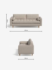 MADE.COM Textured Weave Natural Scott 3 Seater Sofa - Image 4 of 4