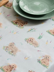 Sage Green Charlie the Cockapoo Wipe Clean Table Cloth - Image 2 of 4