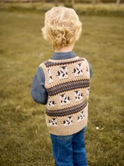 JoJo Maman Bébé Natural Friesian Cow Knit Fair Isle Tank Top - Image 5 of 6