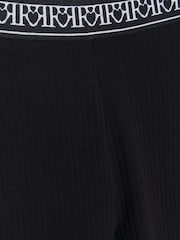 River Island Black Mini Girls Waistband Rib Leggings - Image 3 of 4