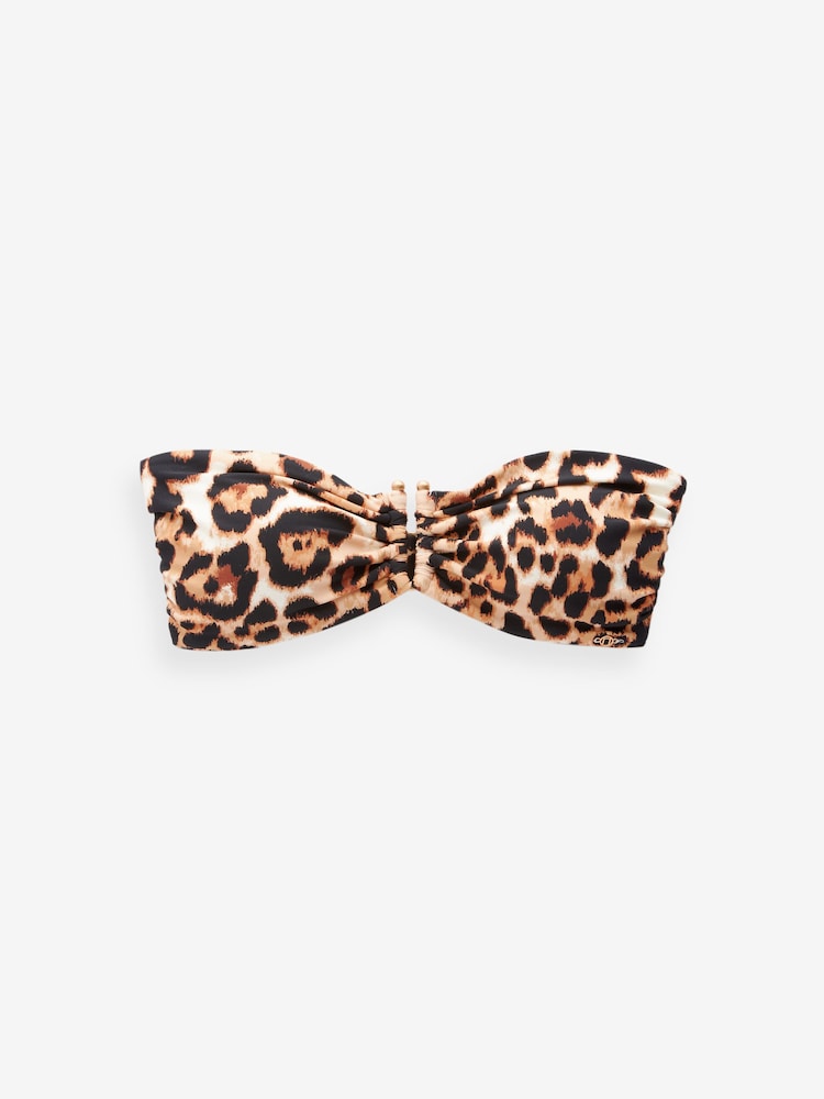 Animal Print - Beschnittenes Bandeau-Bikini Top - Bild 7 von 7 Animal Print - Beschnittenes Bandeau-Bikini Top - Bild 7 von 7