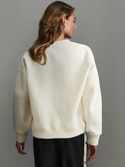 Ecru White Heavyweight Soft Touch Crew Neck Sweatshirt - Image 3 of 6