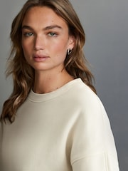 Ecru White Heavyweight Soft Touch Crew Neck Sweatshirt - Image 4 of 6