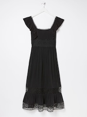 FatFace Hibiscus Black Lace Midi Dress - Image 6 of 6