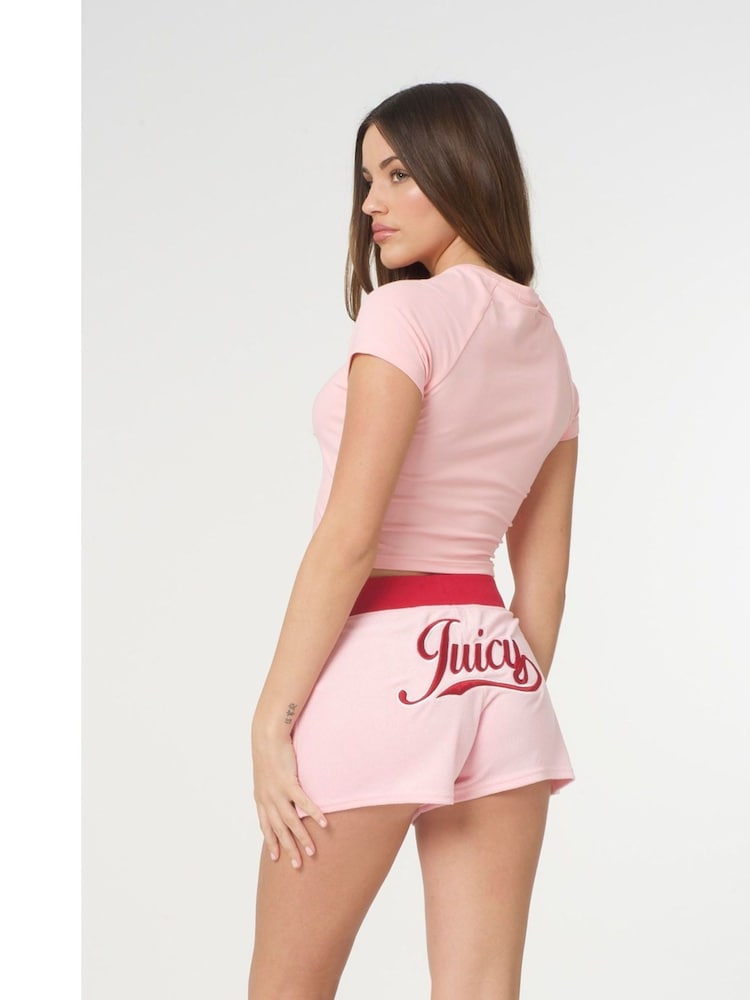 Juicy Couture Pink Swirl Juicy Jersey Shrunken T-Shirt - Изображение 2 из 5