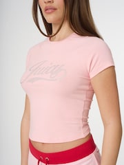 Juicy Couture Pink Swirl Juicy Jersey Shrunken T-Shirt - Изображение 4 из 5