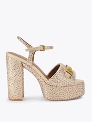 Kurt Geiger London Gold Kingsley Platform Sandals - Image 1 of 4