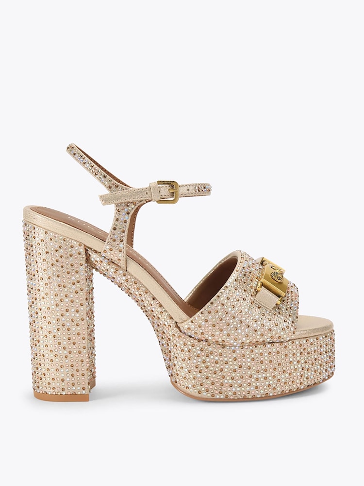 Kurt Geiger London Gold Kingsley Platform Sandals - Image 1 of 4 Kurt Geiger London Gold Kingsley Platform Sandals - Image 1 of 4