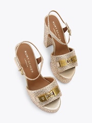 Kurt Geiger London Gold Kingsley Platform Sandals - Image 2 of 4