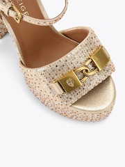 Kurt Geiger London Gold Kingsley Platform Sandals - Image 4 of 4