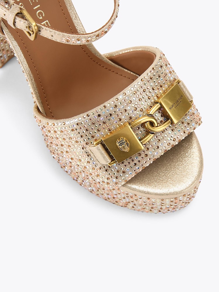 Kurt Geiger London Gold Kingsley Platform Sandals - Image 4 of 4 Kurt Geiger London Gold Kingsley Platform Sandals - Image 4 of 4