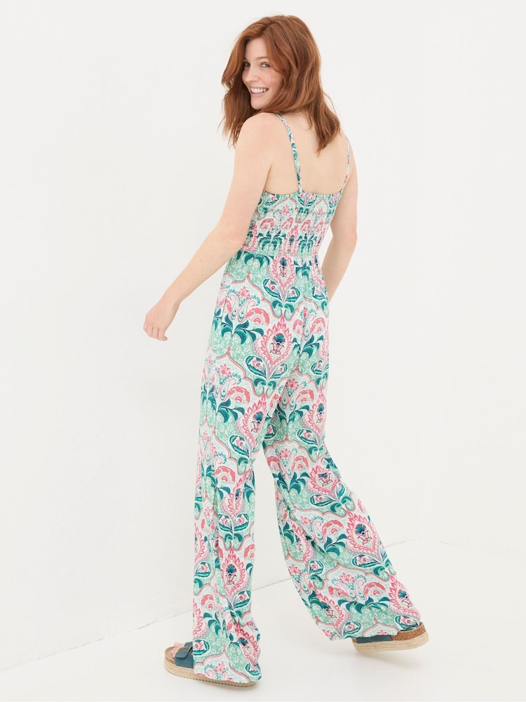 FatFace Aurora Green Mirrored Paisley Jumpsuit - Image 2 of 5 FatFace Aurora Green Mirrored Paisley Jumpsuit - Image 2 of 5