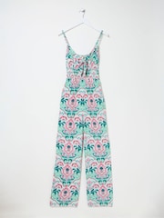 FatFace Aurora Green Mirrored Paisley Jumpsuit - Image 5 of 5