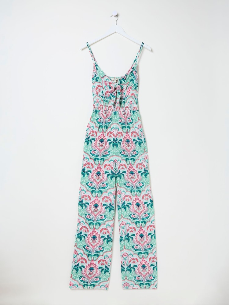FatFace Aurora Green Mirrored Paisley Jumpsuit - Image 5 of 5