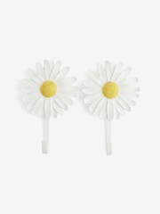 Set of 2 White Yellow Daisy Flower Hooks - Image 2 of 5