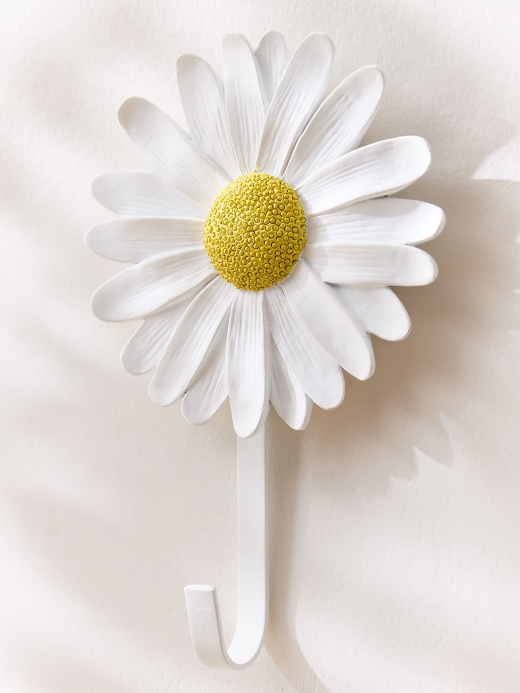 Set of 2 White Yellow Daisy Flower Hooks - Image 5 of 5