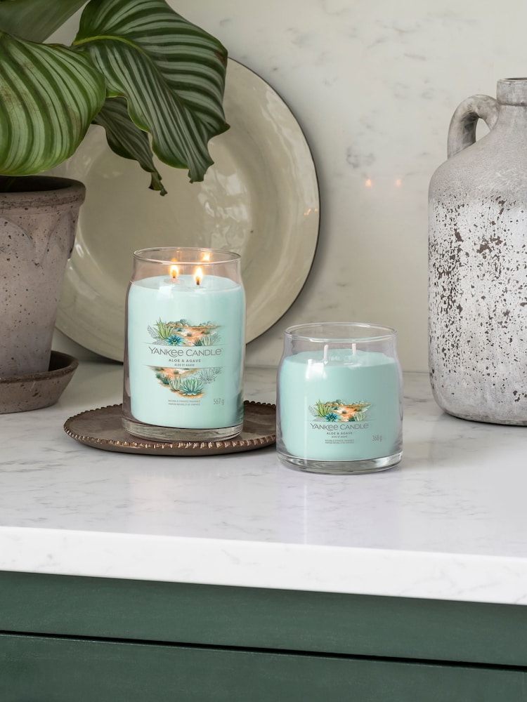 Yankee Candle Blue Large Signature Aloe & Agave Jar Candle - Image 2 of 4