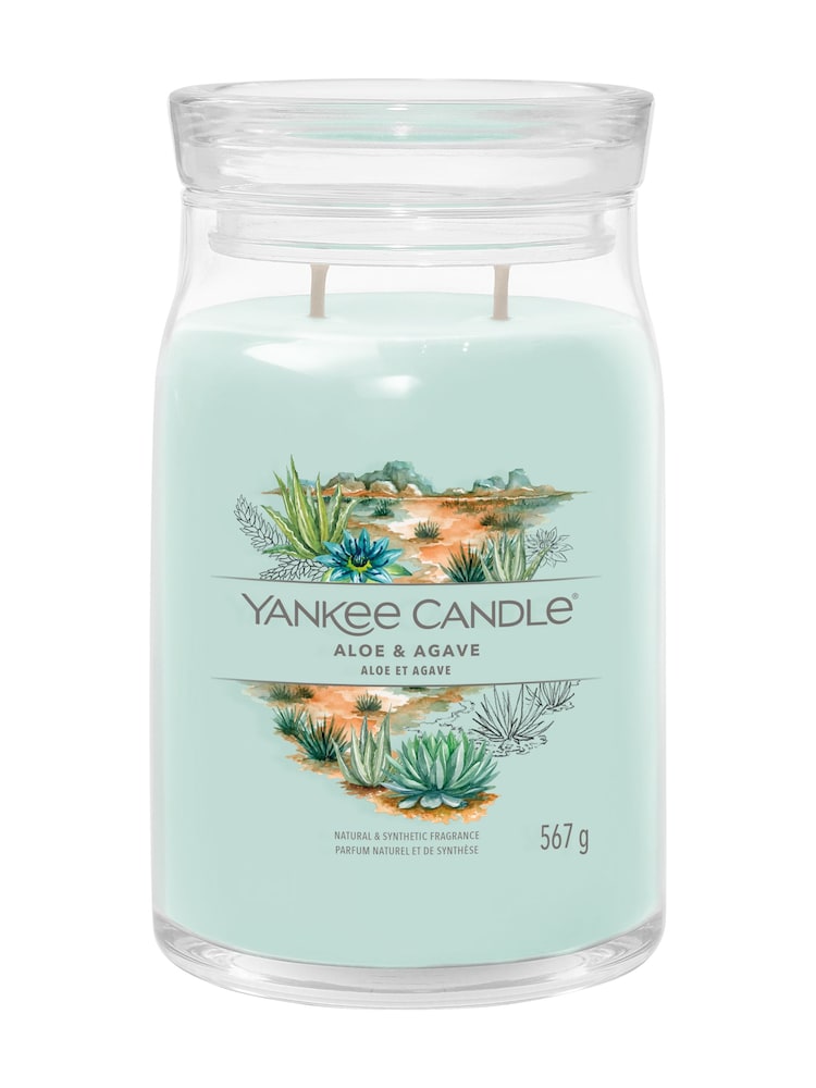 Yankee Candle Blue Large Signature Aloe & Agave Jar Candle - Image 4 of 4