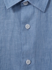 Reiss Sky Blue Holiday Short-Sleeve Shirt - Image 4 of 4
