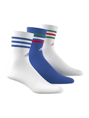 adidas Multi 3-Stripe Crew Length Socks 3 Pack - Image 1 of 9