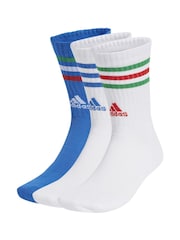 adidas Multi 3-Stripe Crew Length Socks 3 Pack - Image 3 of 9