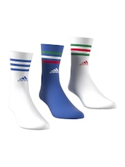 adidas Multi 3-Stripe Crew Length Socks 3 Pack - Image 4 of 9