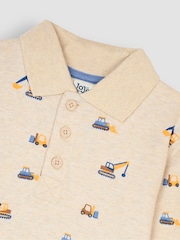 JoJo Maman Bébé Natural Construction Long Sleeve Print Polo Shirt - Image 3 of 3