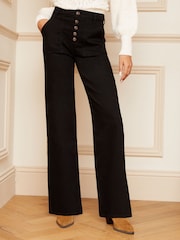 Love & Roses Black Wide Leg Button Fly jeans - Image 1 of 4