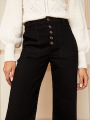 Love & Roses Black Wide Leg Button Fly jeans - Image 4 of 4