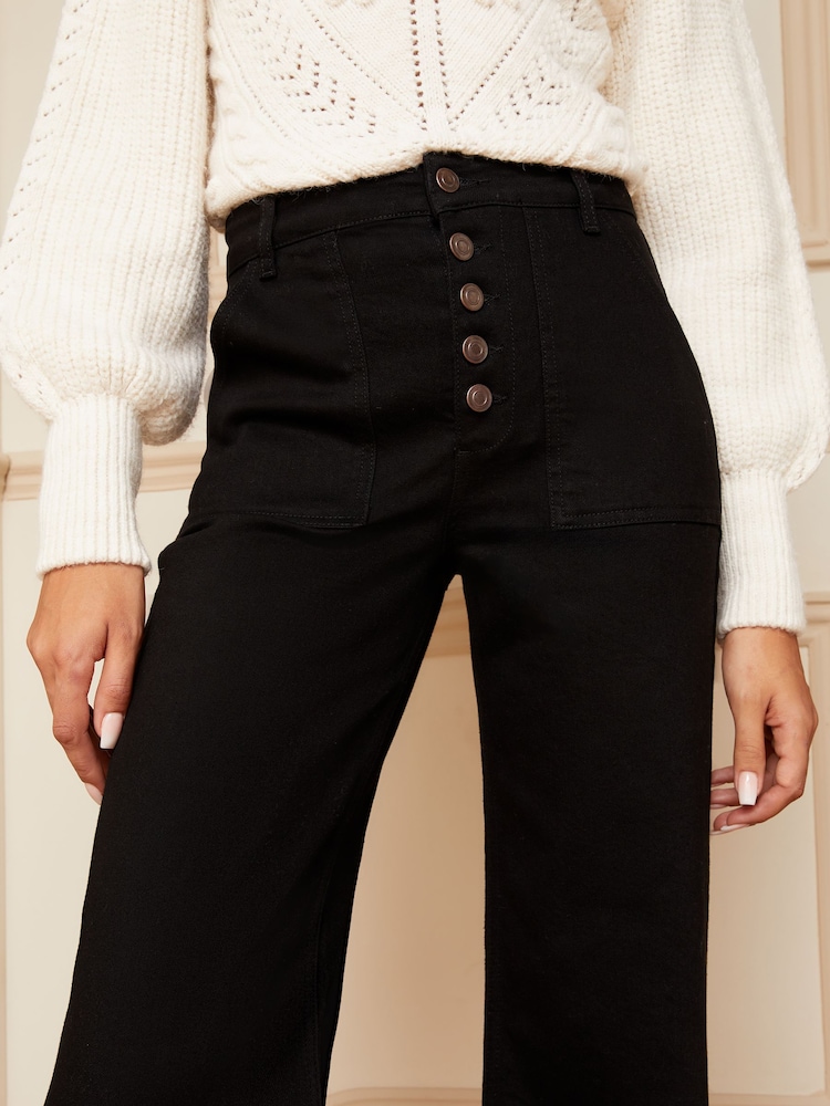 Love & Roses Black Wide Leg Button Fly jeans - Image 4 of 4