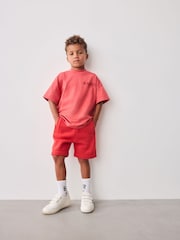rdeča - Komplet prevelike majice s kratkimi rokavi iz 100% bombaža in kratkih hlač Baker by Ted Baker - Slika 2 iz 12