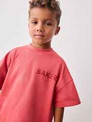 rdeča - Komplet prevelike majice s kratkimi rokavi iz 100% bombaža in kratkih hlač Baker by Ted Baker - Slika 3 iz 12