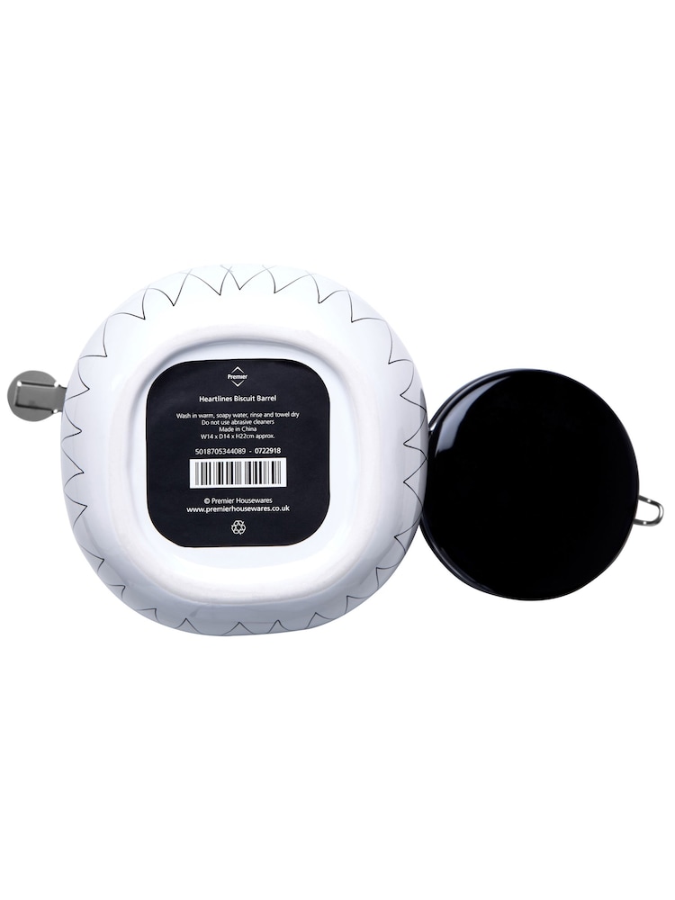 Maison by Premier White Heartlines Biscuit Canister - Image 4 of 4