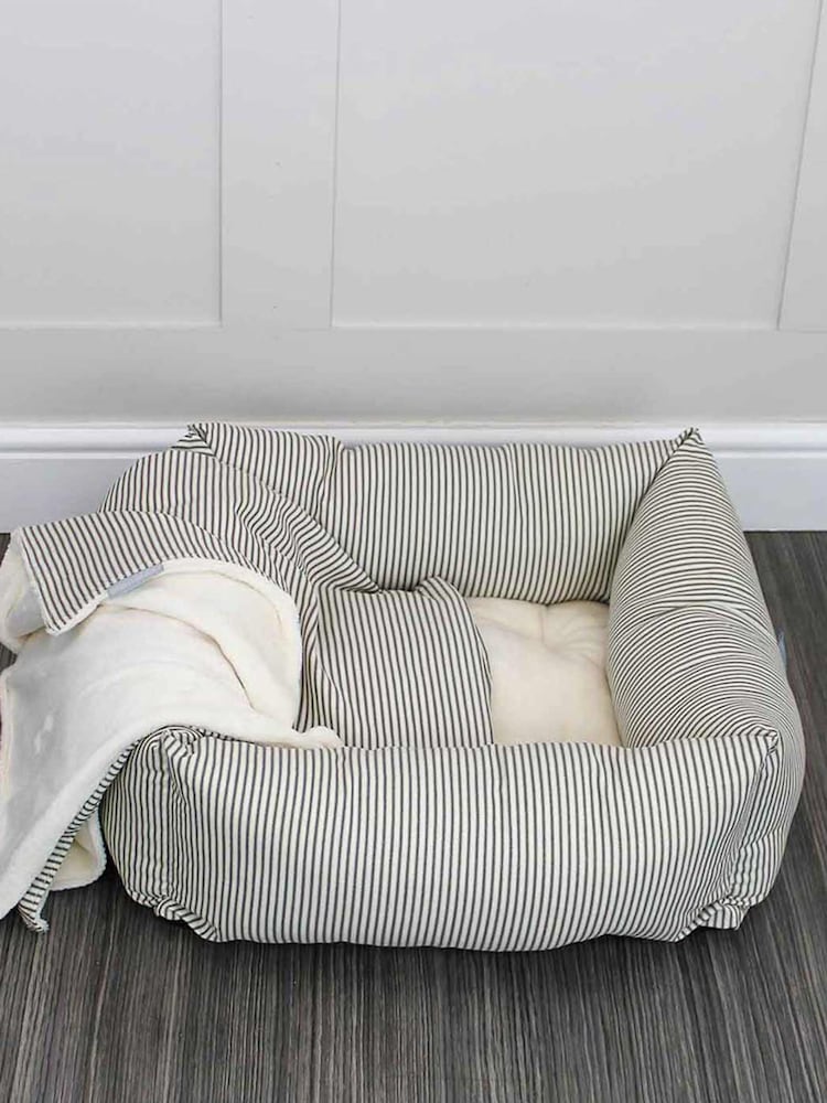 Lords and Labradors Regency Stripe Striped Dog Box Bed - Image 6 of 6