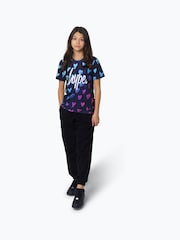 Hype Girls Multi Scribble Hearts Black T-Shirt - Image 2 of 3