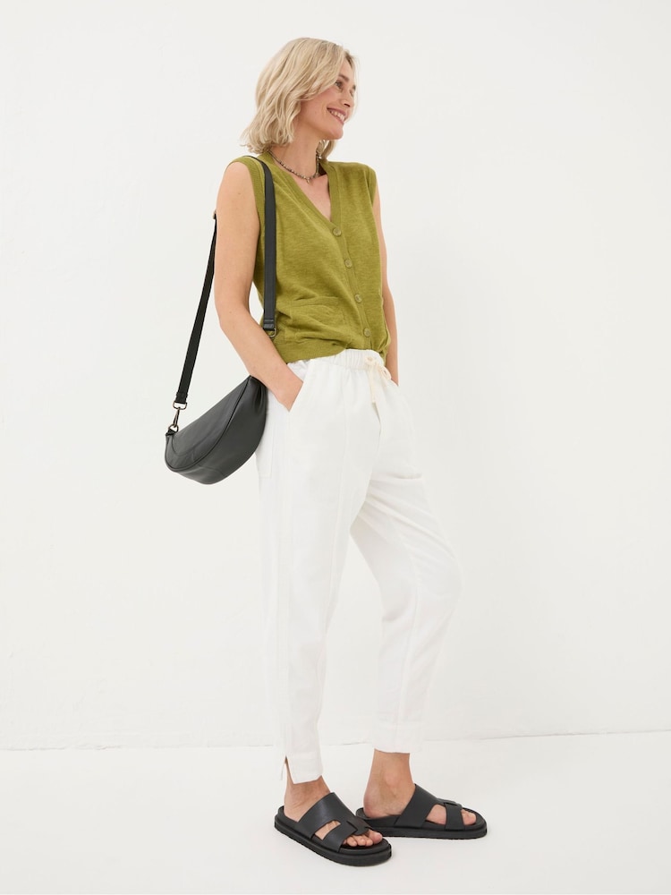 FatFace Ashli White Tapered Cargo Trousers - Image 1 of 5 FatFace Ashli White Tapered Cargo Trousers - Image 1 of 5