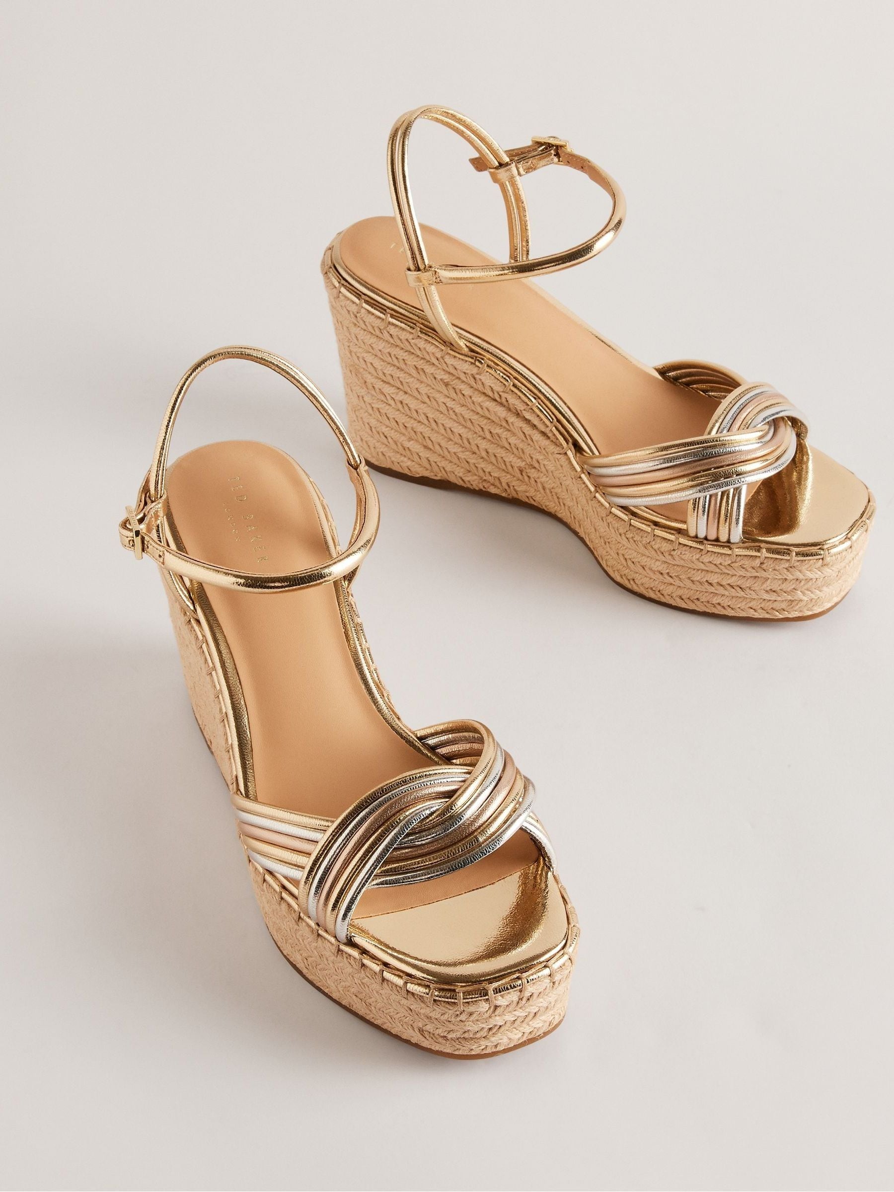 Buy Ted Baker Natural Amaalia High Heeled Wedges from Next Luxembourg