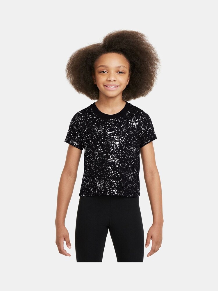 Nike Black Shine Cropped T-Shirt - Image 1 of 3