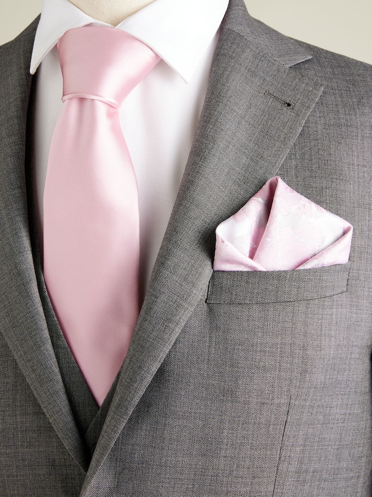 Pink Silk Tie, Pocket Square and Cufflinks Gift Box Set - Image 1 of 6