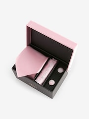 Pink Silk Tie, Pocket Square and Cufflinks Gift Box Set - Image 5 of 6