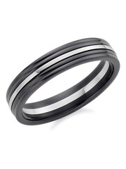Beaverbrooks Platinum and Zirconium Men’s Wedding Ring - Image 1 of 5
