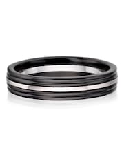Beaverbrooks Platinum and Zirconium Men’s Wedding Ring - Image 2 of 5