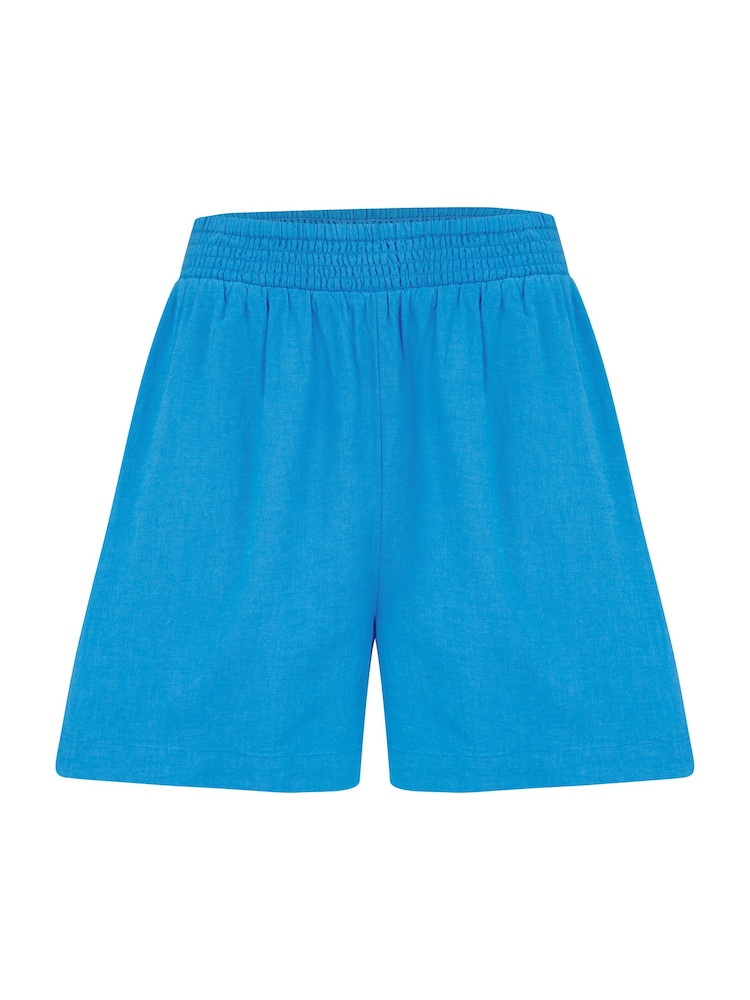 Pour Moi Blue Bree High Waist Elasticated Shorts - Image 4 of 4