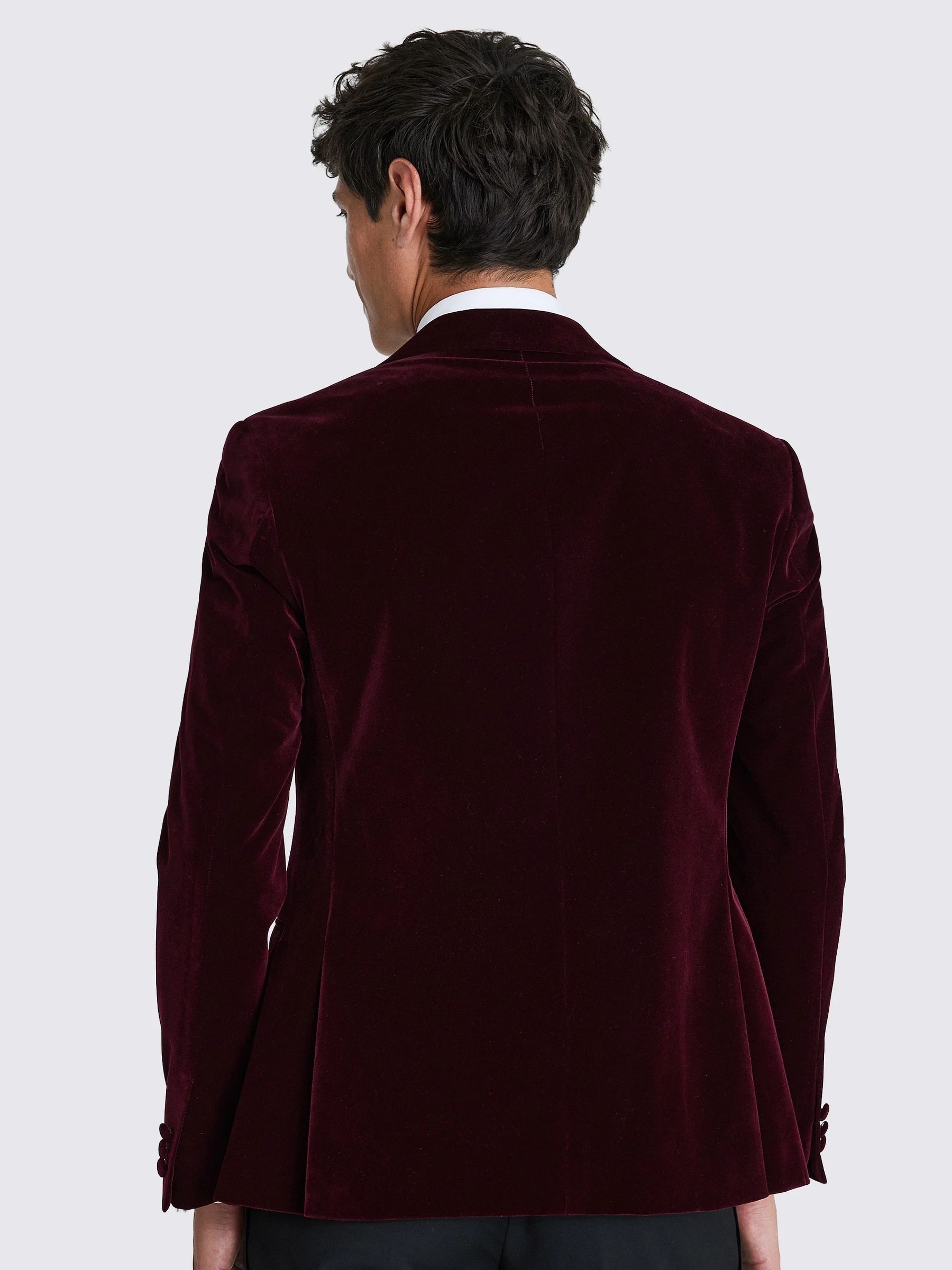 Buy MOSS Burgundy Red Slim Fit Velvet Jacket from Next USA Buy MOSS Burgundy Red Slim Fit Velvet Jacket from Next USA