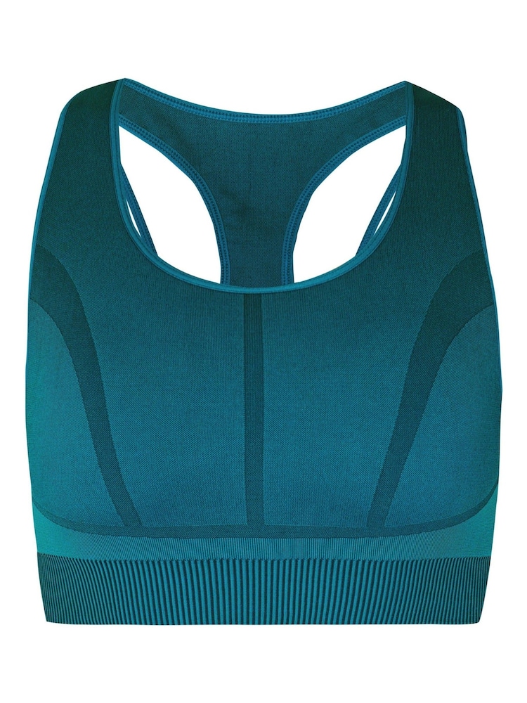 Sweaty Betty Reef Teal Blue Silhouette Sculpt Seamless Sports Bra - Image 6 of 6