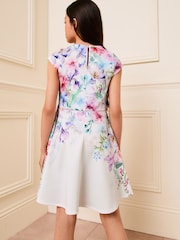 Lipsy White Floral Cut Out Scuba Dress (5-16yrs) - Image 4 of 4