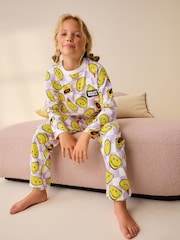 Purple/White License Smiley Jogger Pyjamas (3-16yrs) - Image 1 of 8
