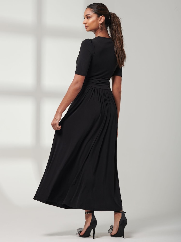 Jolie Moi Plain Jersey Wrap Front Maxi Dress - Bild 2 von 6 Jolie Moi Plain Jersey Wrap Front Maxi Dress - Bild 2 von 6