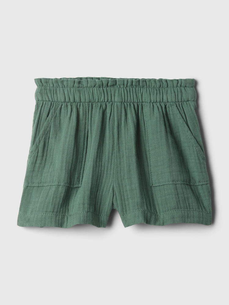 Gap Green Crinkle Cotton Pull On Baby Shorts (12mths-5yrs) - Image 1 of 2
